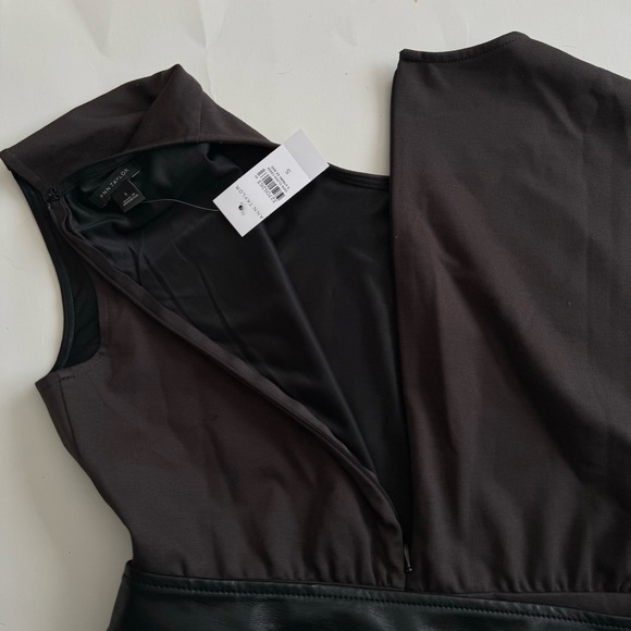 Ann Taylor faux leather belted flare midi dress - Picture 10 of 10